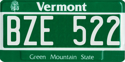 VT license plate BZE522