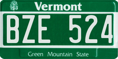 VT license plate BZE524