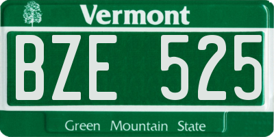 VT license plate BZE525