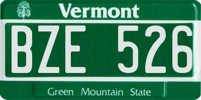 VT license plate BZE526