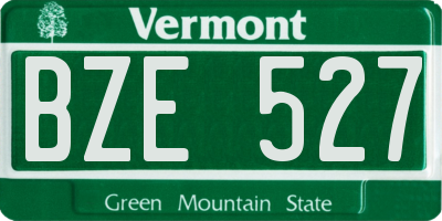 VT license plate BZE527