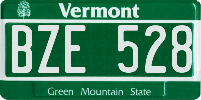 VT license plate BZE528