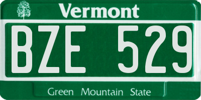 VT license plate BZE529