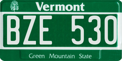 VT license plate BZE530