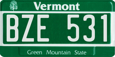 VT license plate BZE531