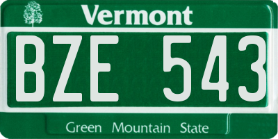 VT license plate BZE543
