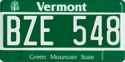 VT license plate BZE548