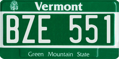 VT license plate BZE551