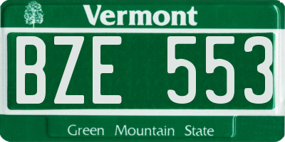 VT license plate BZE553