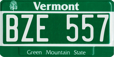 VT license plate BZE557