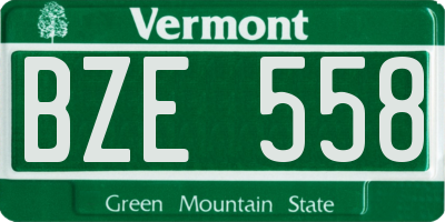 VT license plate BZE558