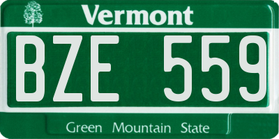 VT license plate BZE559
