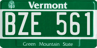 VT license plate BZE561