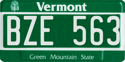 VT license plate BZE563