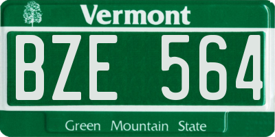 VT license plate BZE564