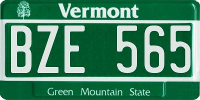 VT license plate BZE565