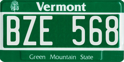VT license plate BZE568