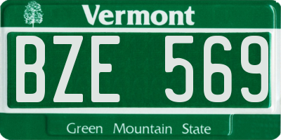 VT license plate BZE569