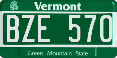 VT license plate BZE570