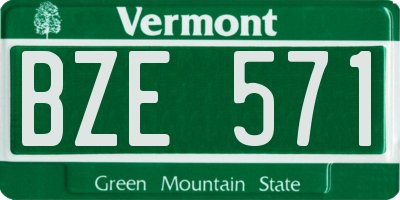 VT license plate BZE571