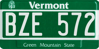 VT license plate BZE572