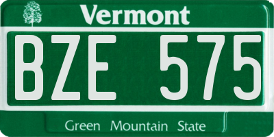 VT license plate BZE575