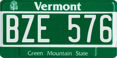 VT license plate BZE576