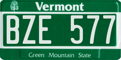 VT license plate BZE577