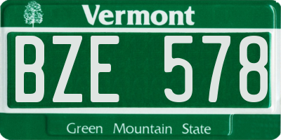 VT license plate BZE578