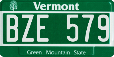 VT license plate BZE579