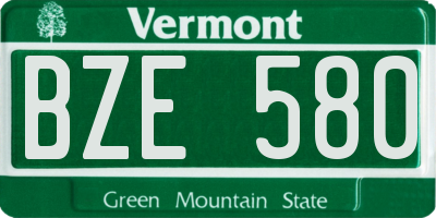 VT license plate BZE580