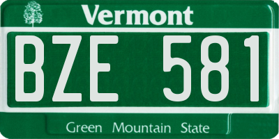 VT license plate BZE581