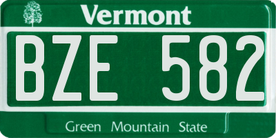 VT license plate BZE582