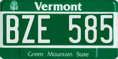 VT license plate BZE585