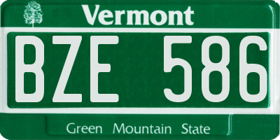 VT license plate BZE586