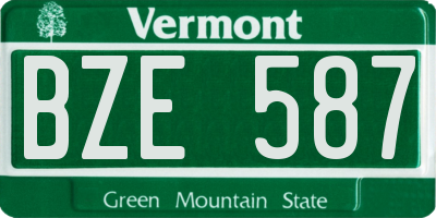 VT license plate BZE587