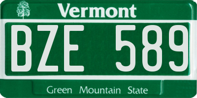 VT license plate BZE589