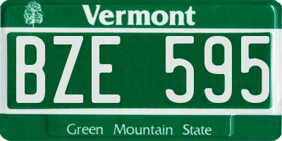 VT license plate BZE595