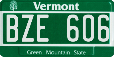 VT license plate BZE606