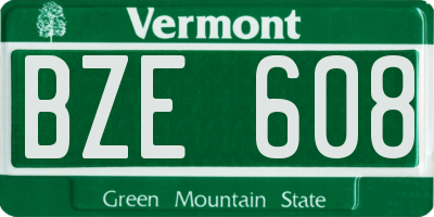 VT license plate BZE608