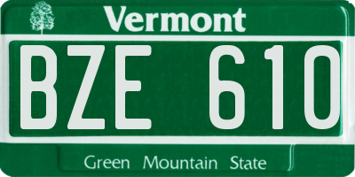 VT license plate BZE610