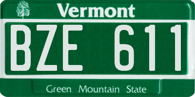 VT license plate BZE611