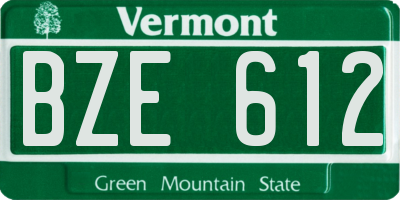 VT license plate BZE612