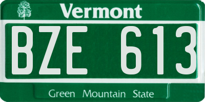 VT license plate BZE613