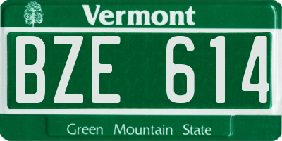 VT license plate BZE614