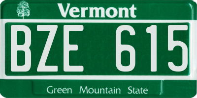 VT license plate BZE615