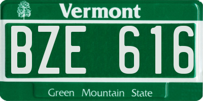 VT license plate BZE616