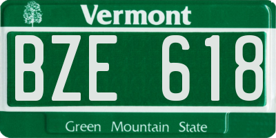 VT license plate BZE618