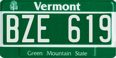 VT license plate BZE619