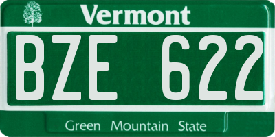 VT license plate BZE622